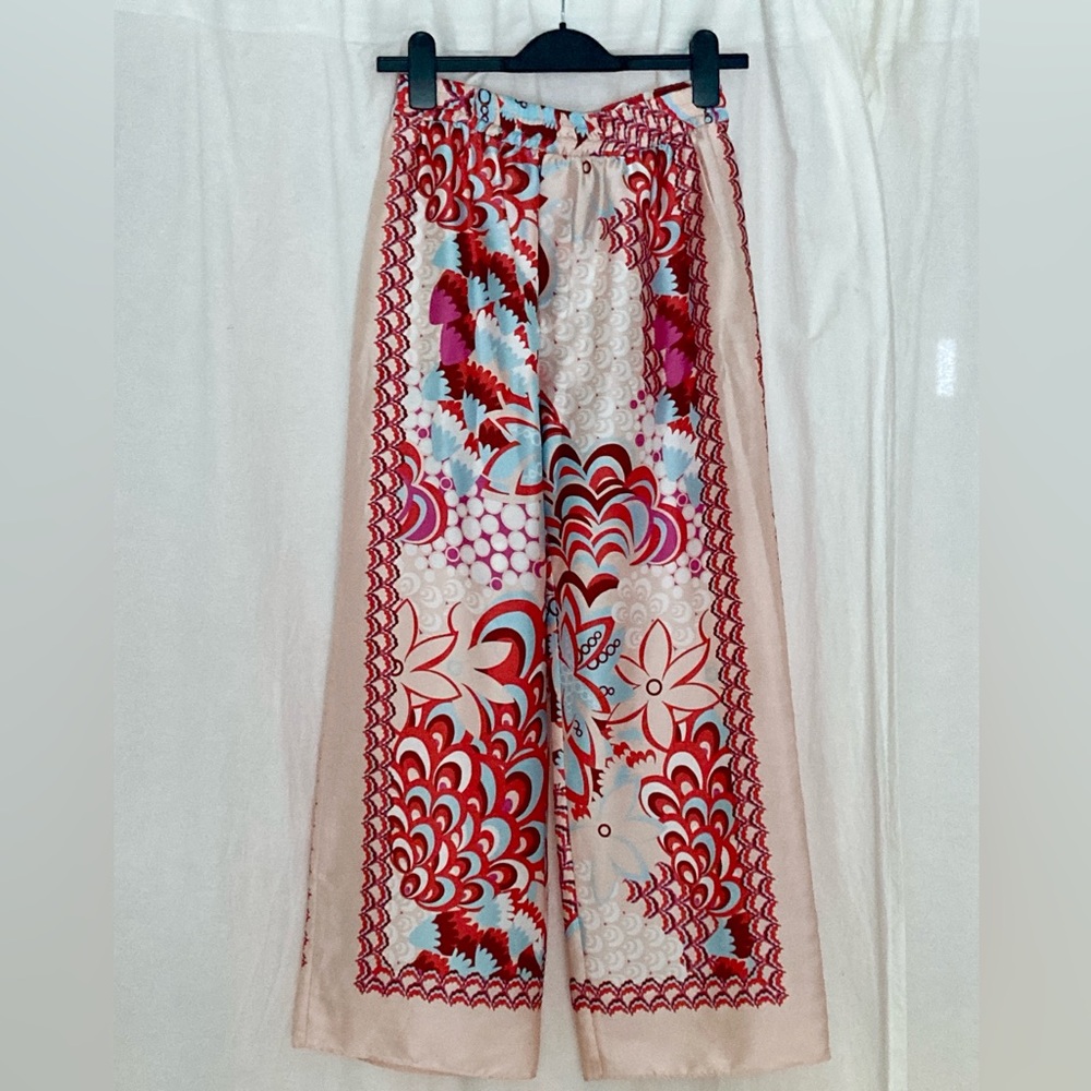Zara floral print Wide Leg Pants